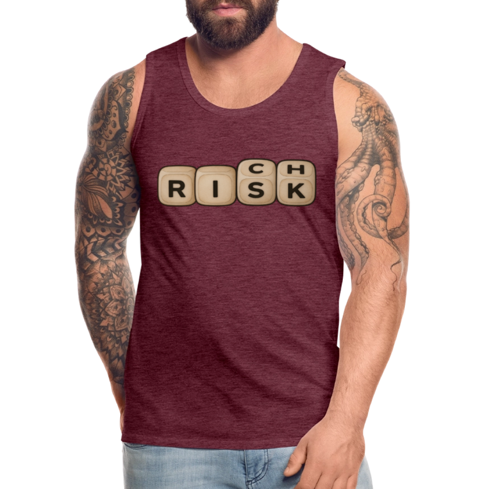 Risk Rich Würfel | Risiko für Reichtum Herren Premium Tank Top - Bordeauxrot meliert