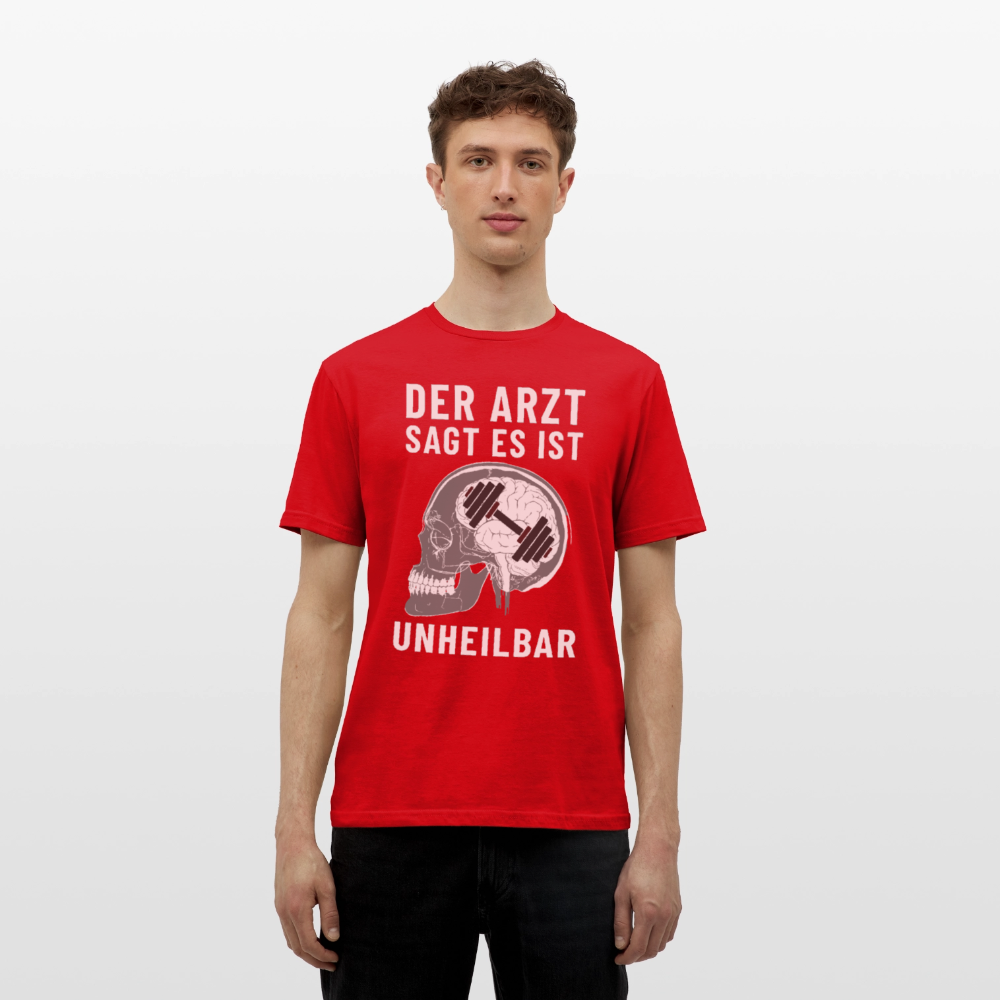 Der Arzt sagt es ist Unheilbar Röntgen Hirn Gym Herren T-Shirt - Rot