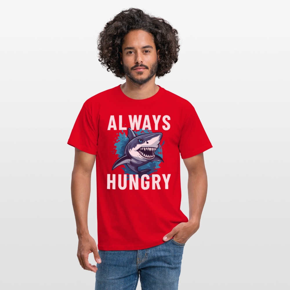 Always hungry shark Herren T-Shirt - Rot