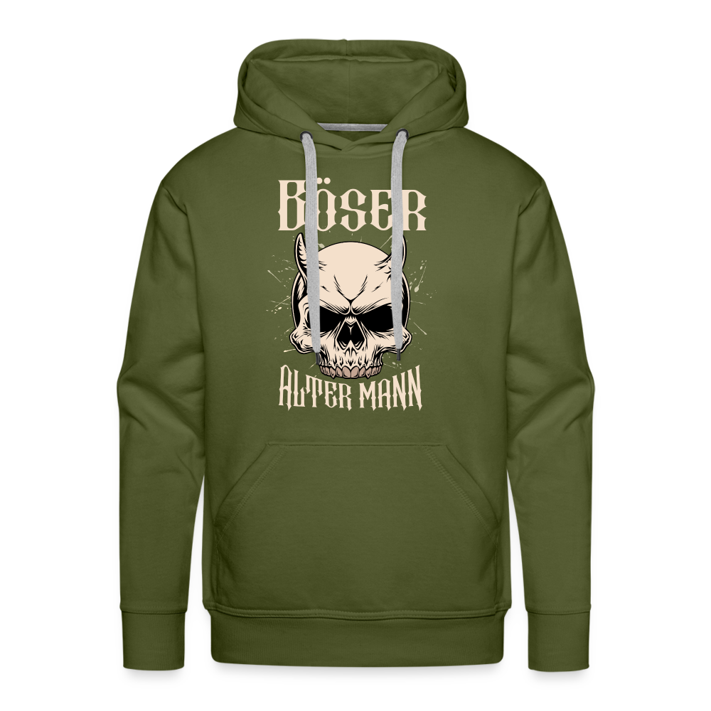 Böser alter Mann Skull Herren Premium Hoodie - Olivgrün