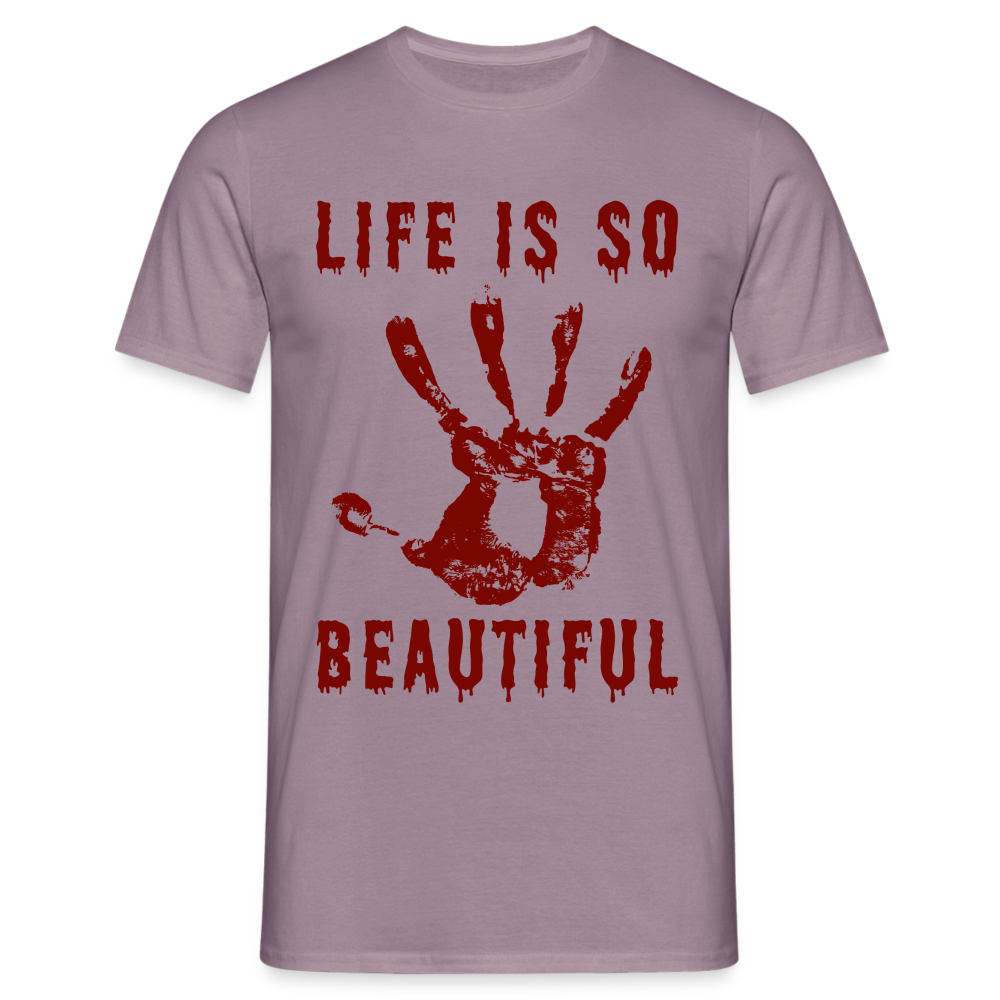 Life is so Beautiful Herren T-Shirt - Lilagrau 