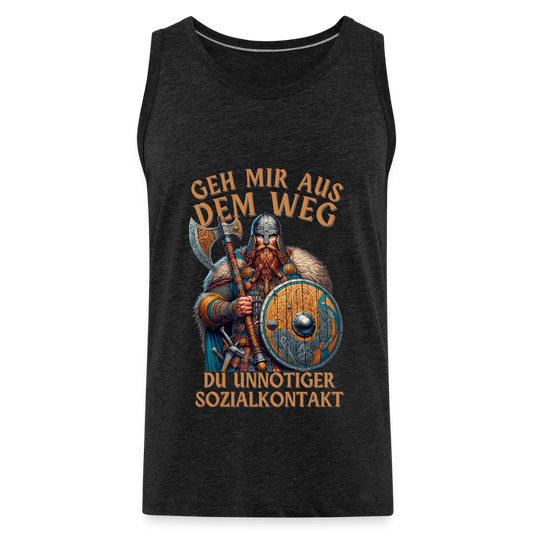 Geh mir aus dem Weg, du unnötiger Sozialkontakt Wikinger Herren Premium Tank Top - Anthrazit