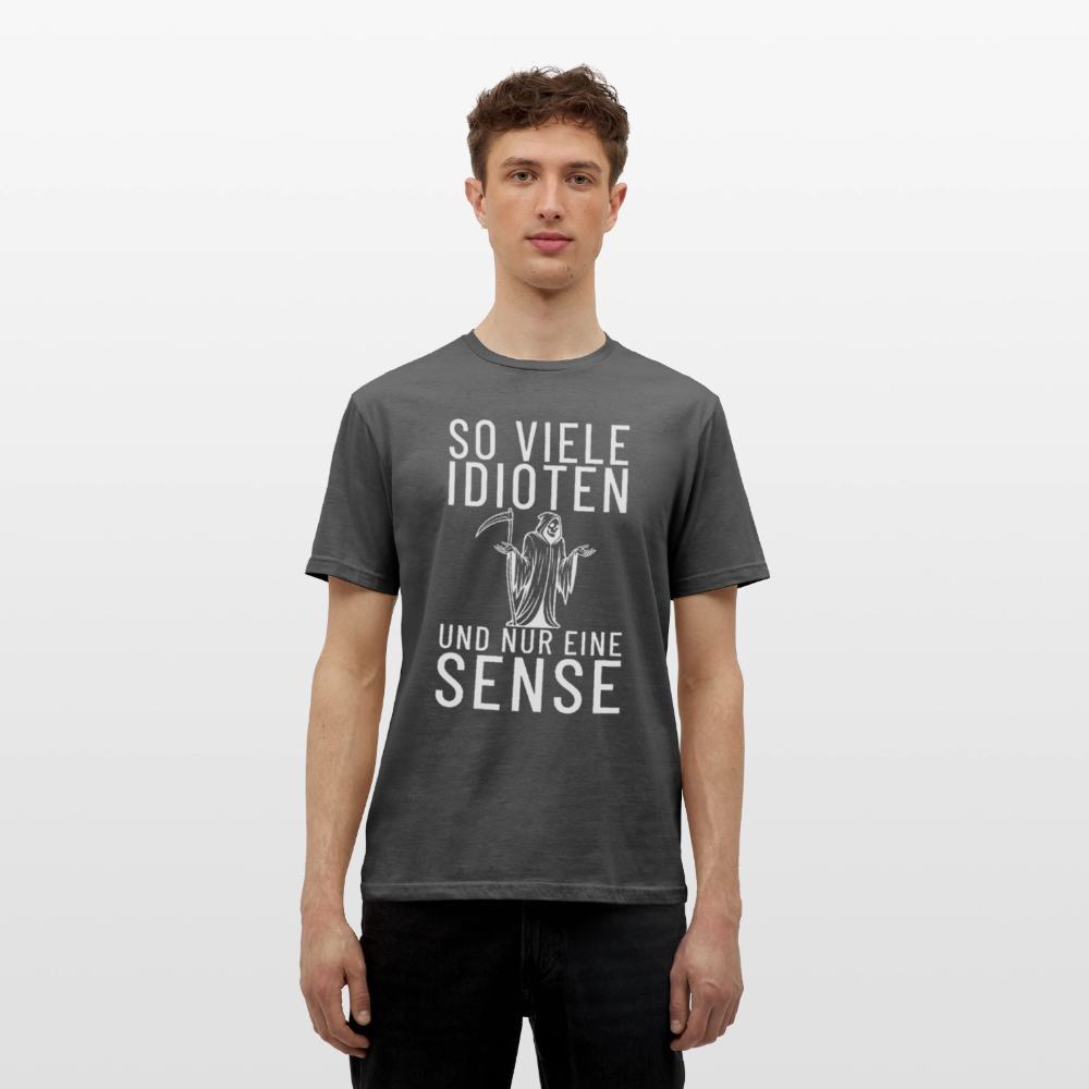 So viele Idioten und nur eine Sense Sensemann Herren T-Shirt - Anthrazit