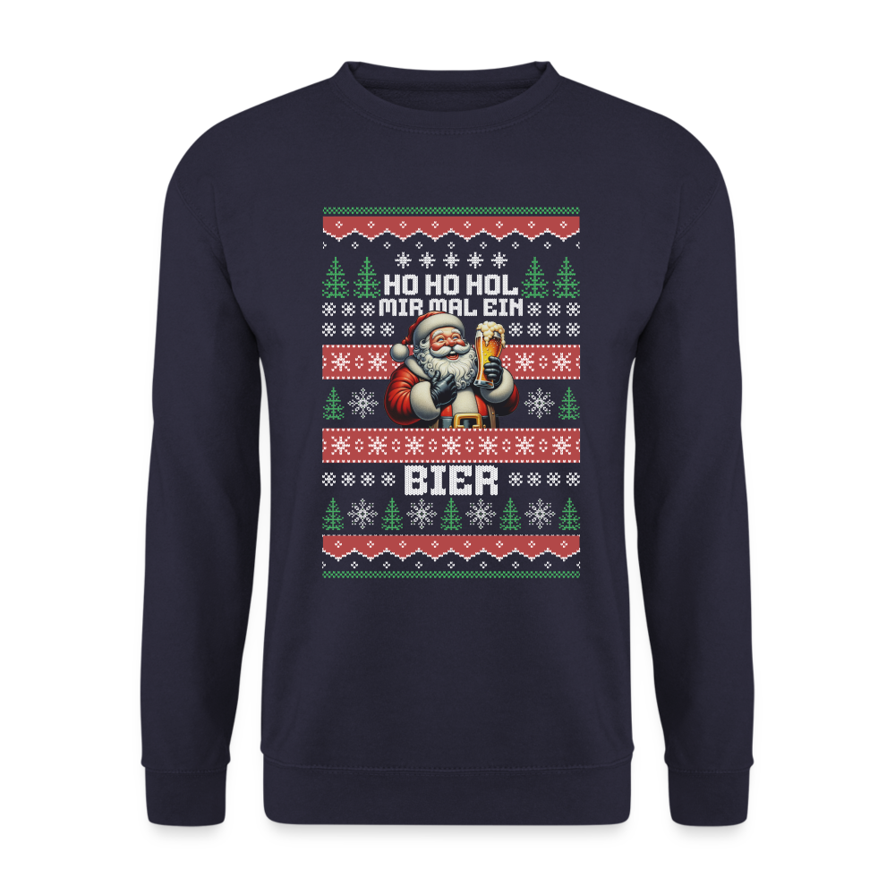 Ho Ho Hol mir mal ein Bier Santa Unisex Pullover - Navy