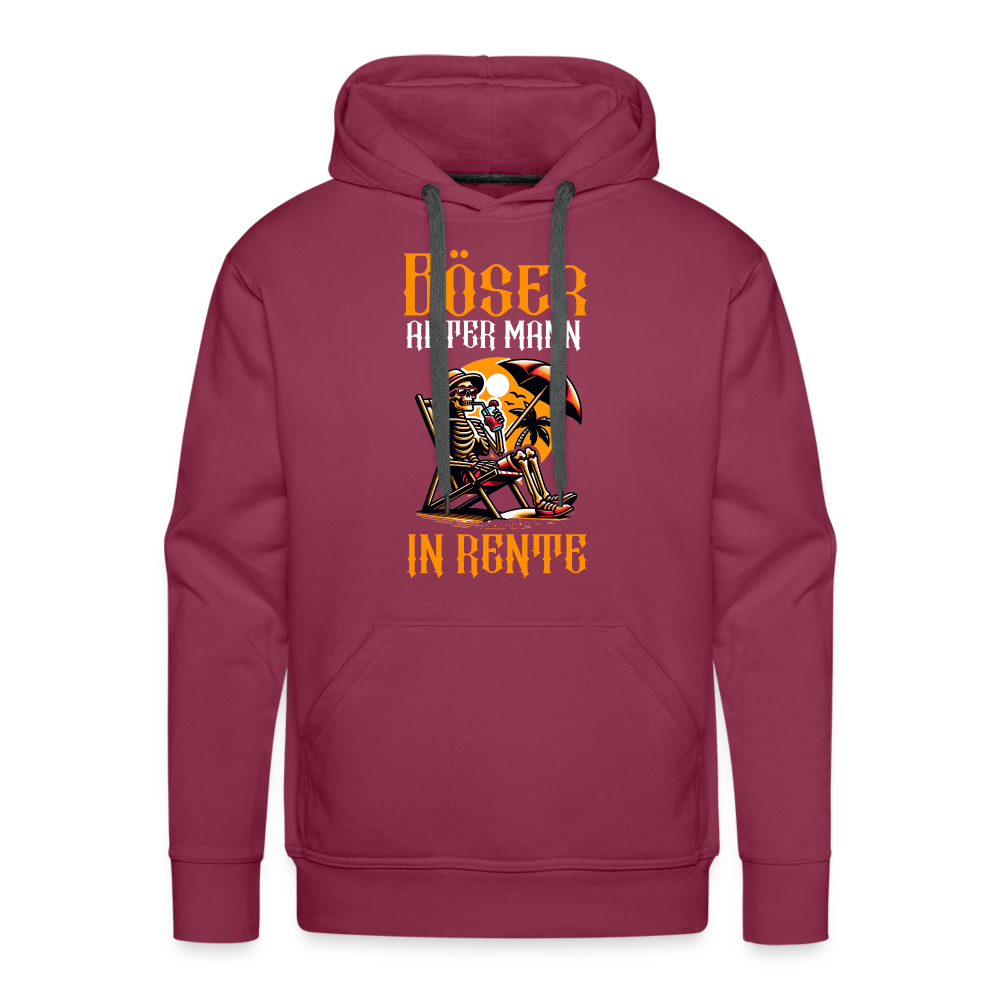 Böser alter Mann Skull in Rente Herren Premium Hoodie - Bordeaux