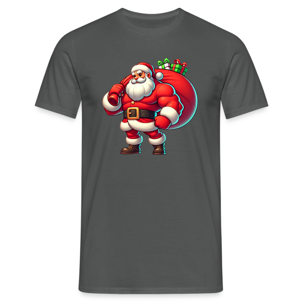 Weihnachtsmann Muskel Mann Herren T-Shirt - Anthrazit