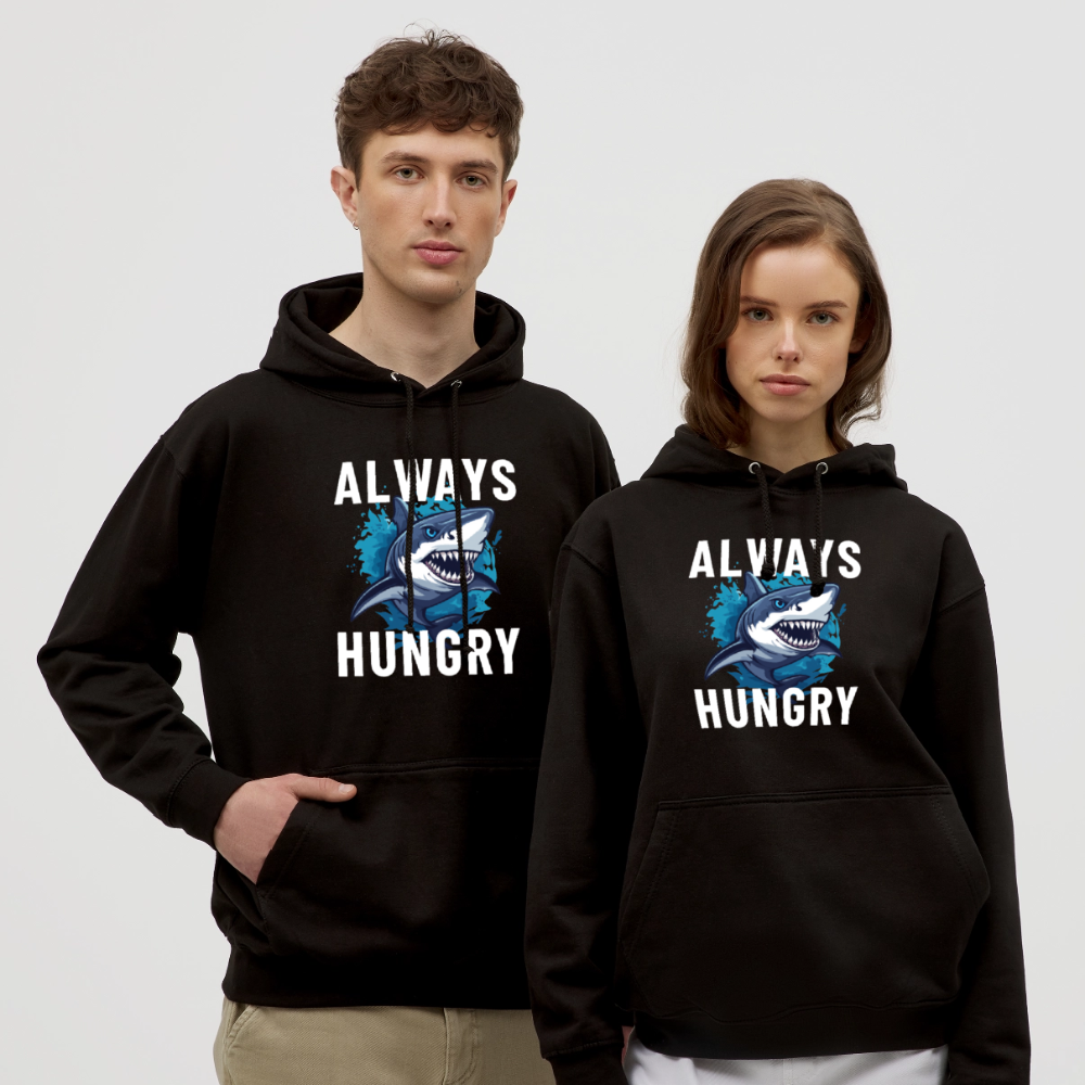 Always hungry shark Unisex Hoodie - Schwarz