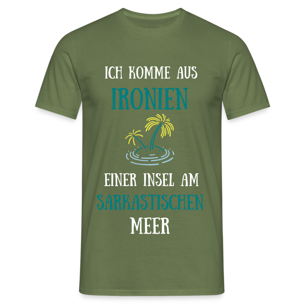 Ironien am Sarkastischen Meer T-Shirt - Militärgrün