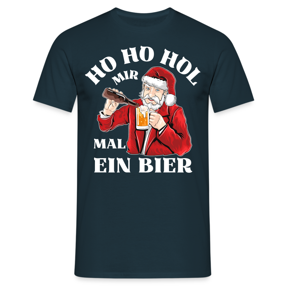 Ho Ho Hopfenfreude Männer T-Shirt - Schwarz/Navy/Rot - Navy