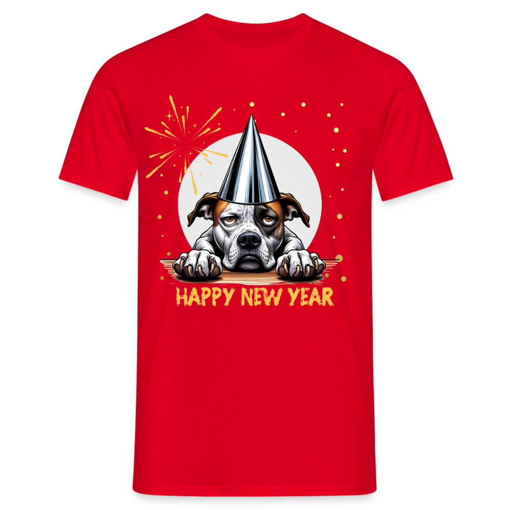 Bored Silvester Dog T-Shirt - Schwarz/Navy/Rot/Blau - Rot