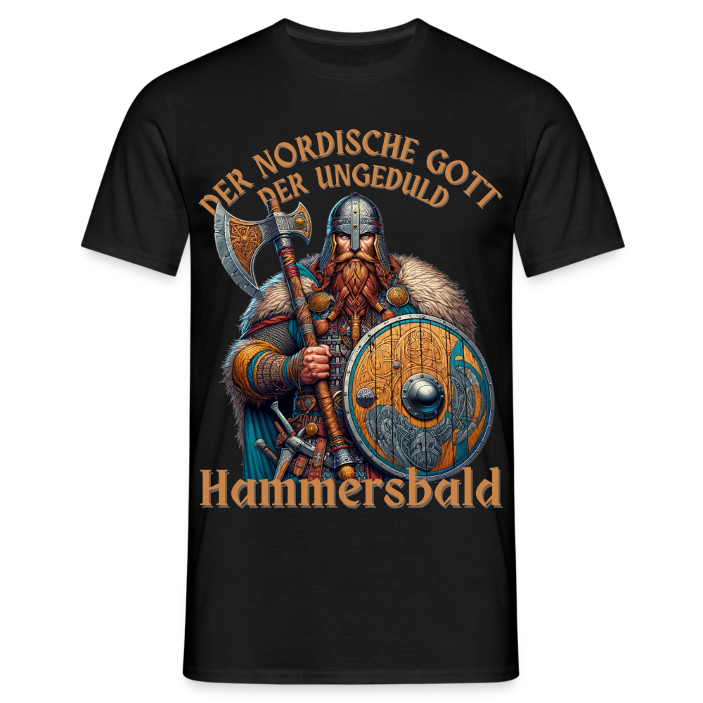Der Nordische Gott der Ungeduld Hammersbald Herren T-Shirt - Schwarz