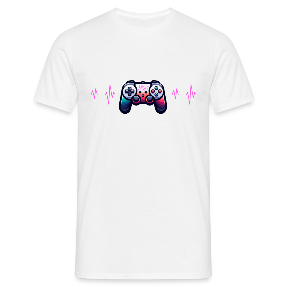 Heartbeat Gaming EKG Herren T-Shirt - weiß
