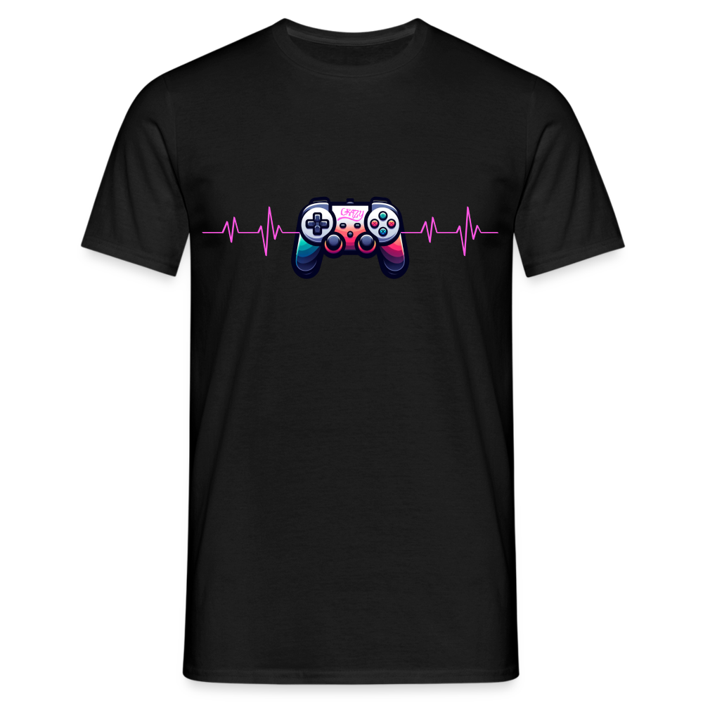 Heartbeat Gaming EKG Herren T-Shirt - Schwarz