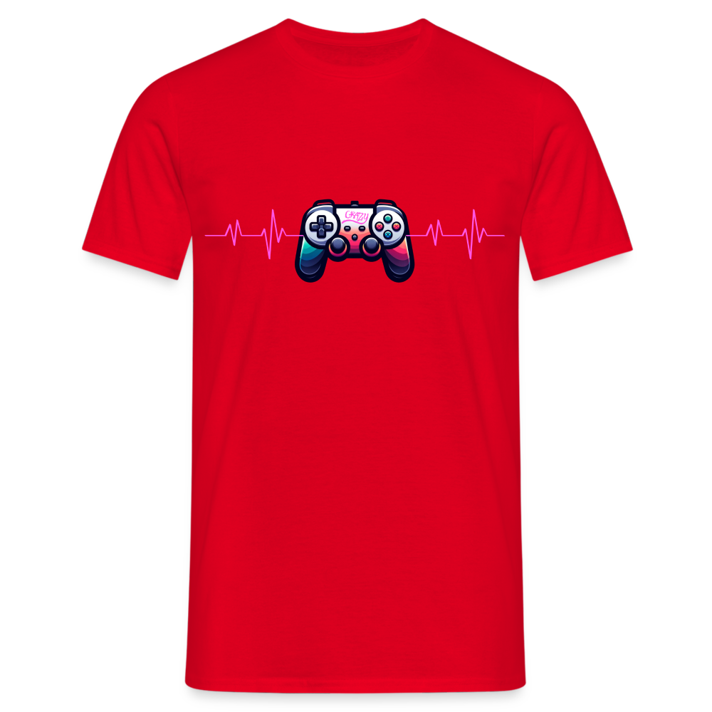 Heartbeat Gaming EKG Herren T-Shirt - Rot