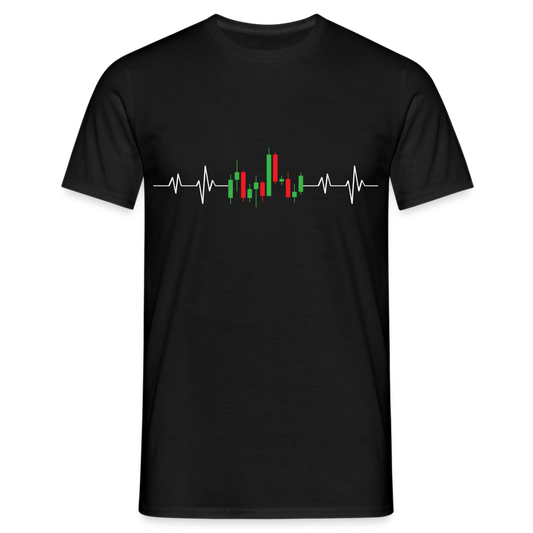Stock Pulse EKG Herren T-Shirt - Schwarz