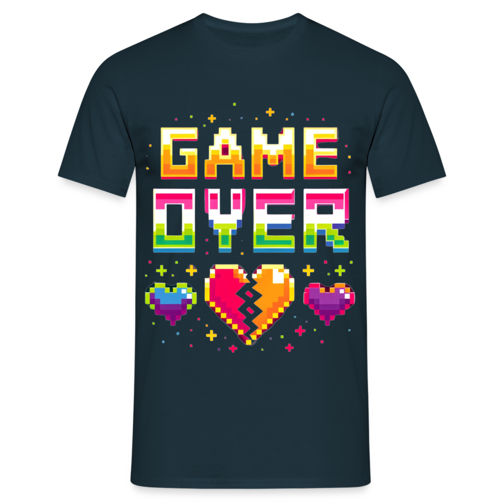 Game Over Retro Pixel Herren T-Shirt - Navy