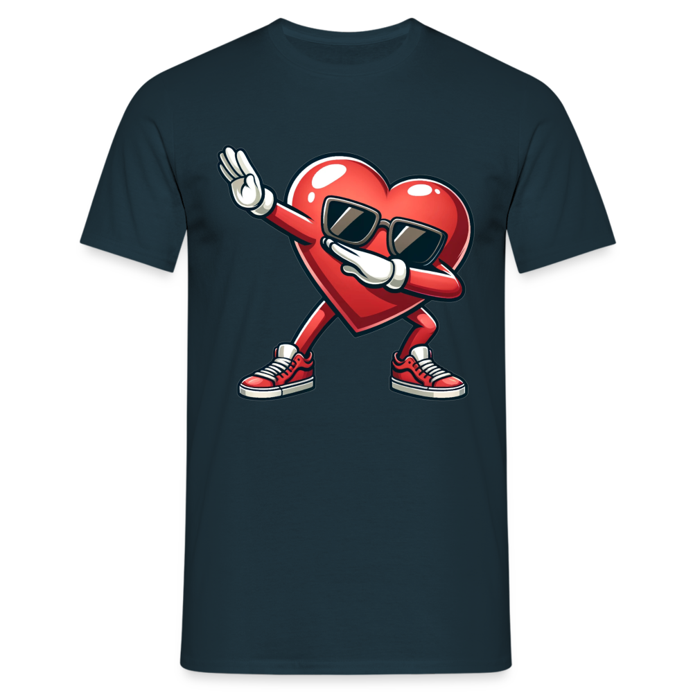 Dabbing Heart Herren T-Shirt - Navy