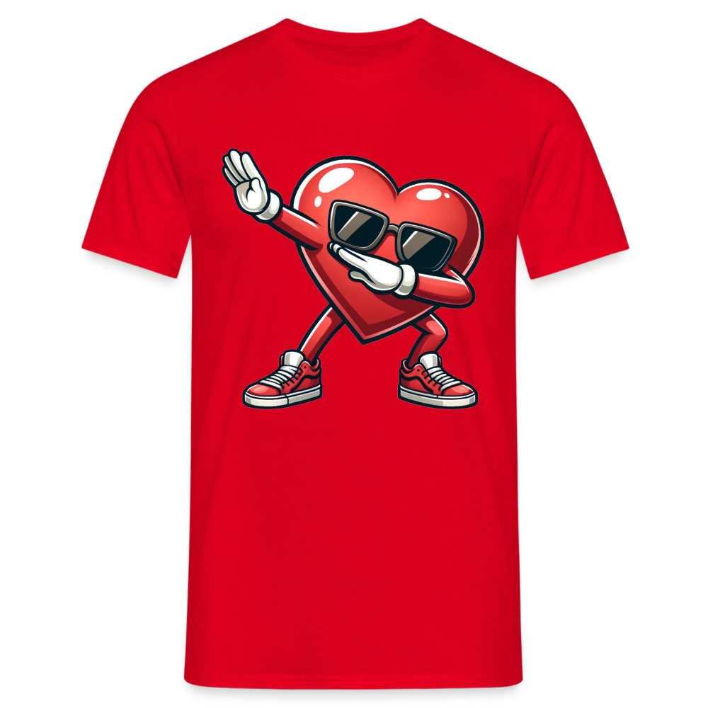 Dabbing Heart Herren T-Shirt - Rot