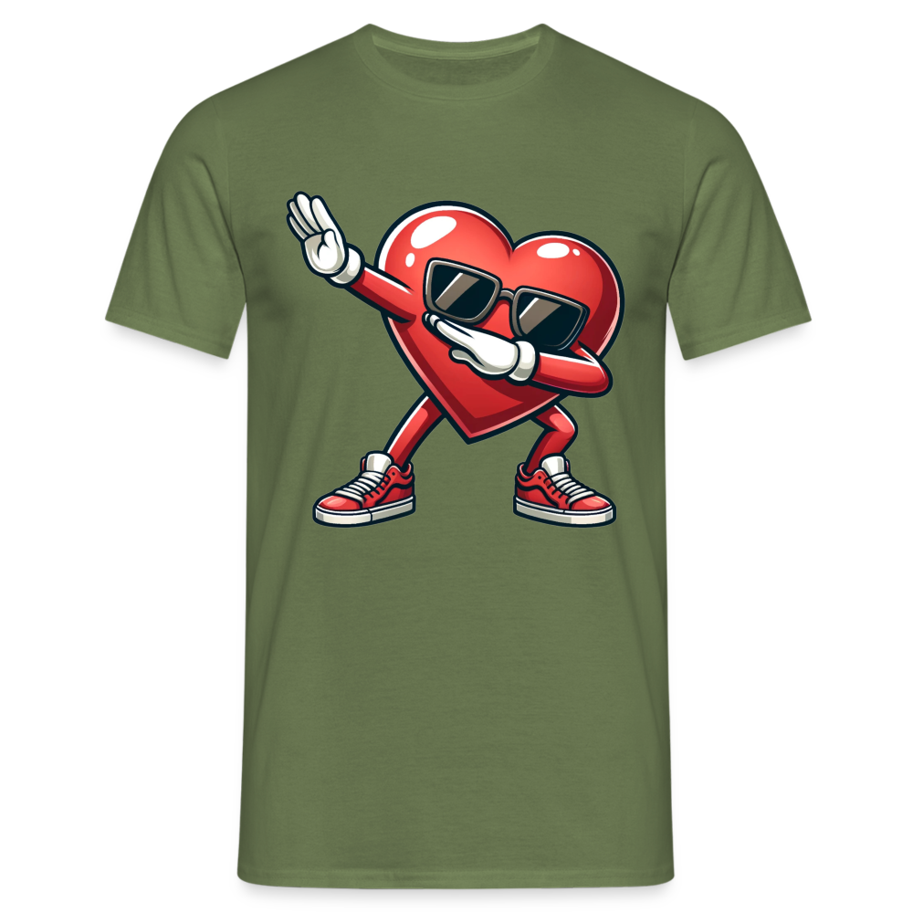 Dabbing Heart Herren T-Shirt - Militärgrün