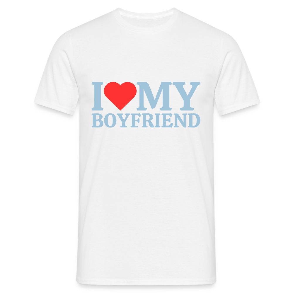 I Love my Boyfriend LGBT 🌈 Herren T-Shirt - Weiß