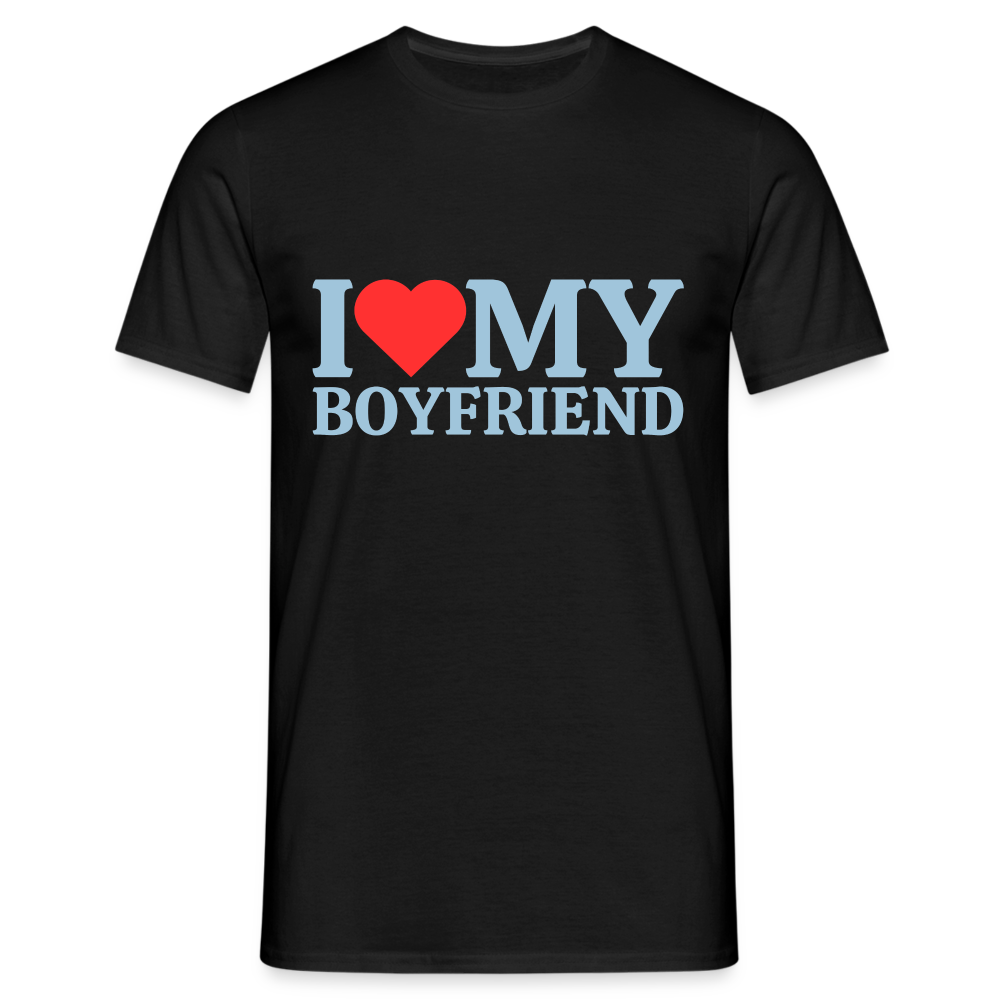 I Love my Boyfriend LGBT 🌈 Herren T-Shirt - Schwarz