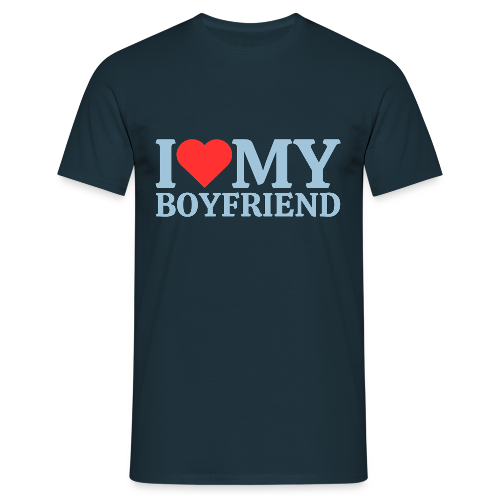 I Love my Boyfriend LGBT 🌈 Herren T-Shirt - Navy