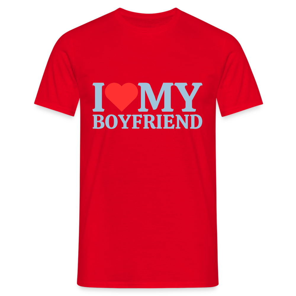 I Love my Boyfriend LGBT 🌈 Herren T-Shirt - Rot