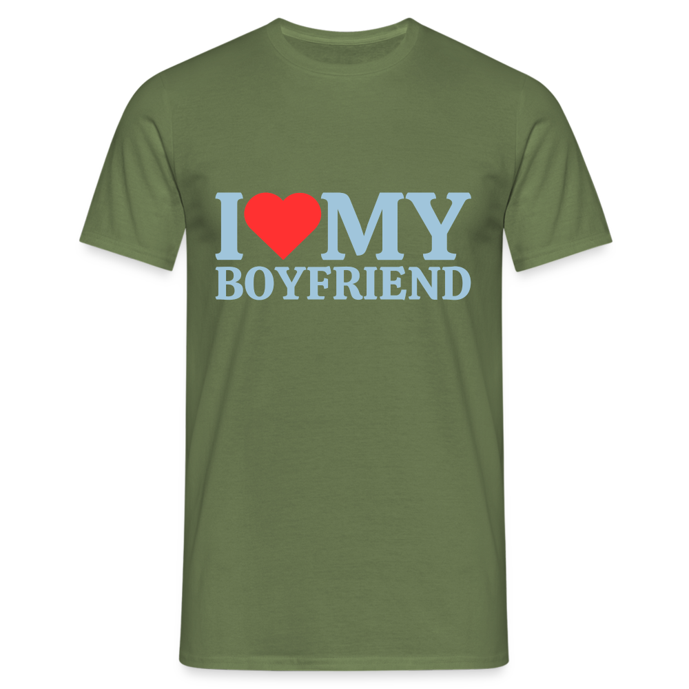 I Love my Boyfriend LGBT 🌈 Herren T-Shirt - Militärgrün