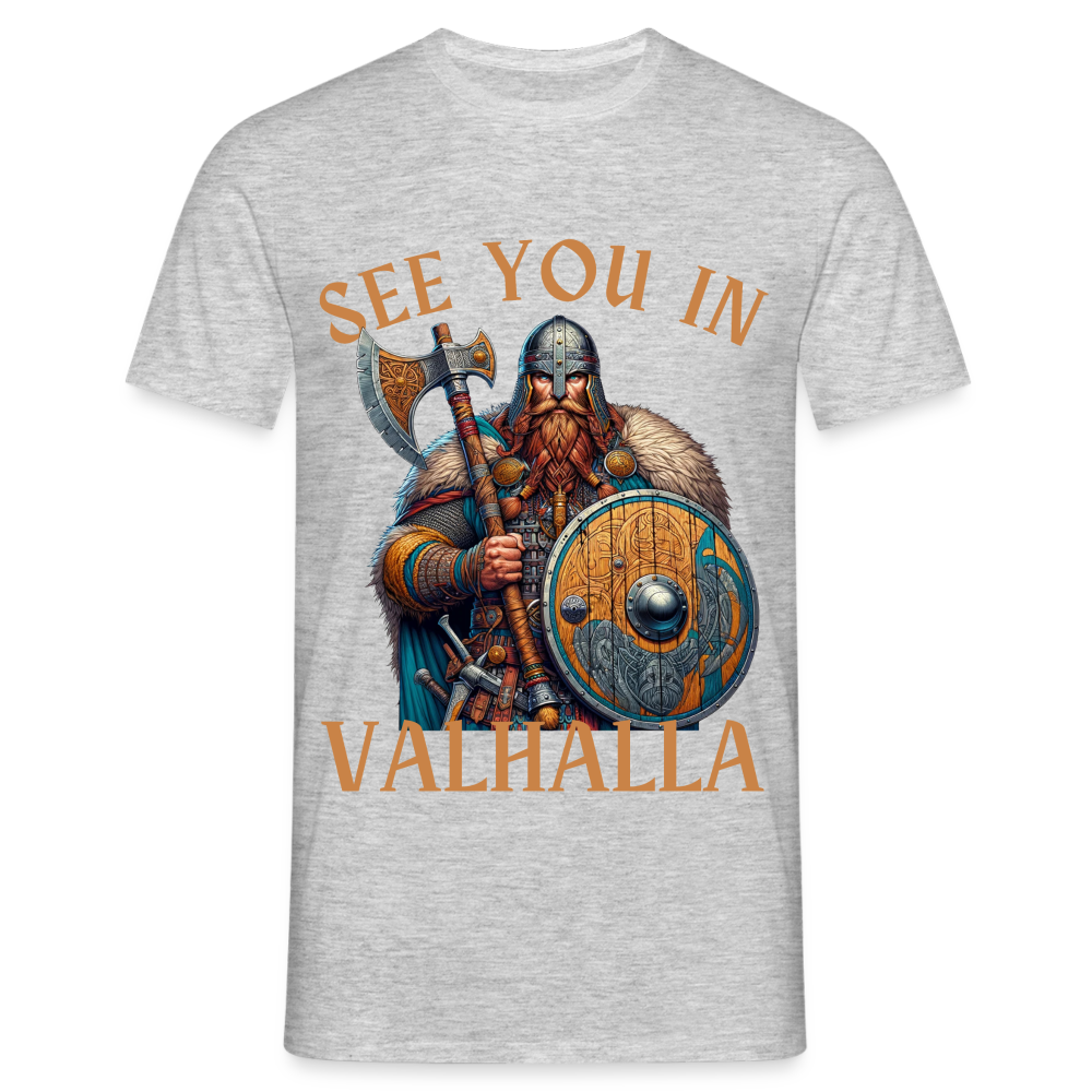 See you in Valhalla Herren T-Shirt - Grau meliert