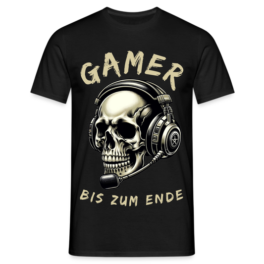 Gamer bis zum Ende Herren T-Shirt - Schwarz