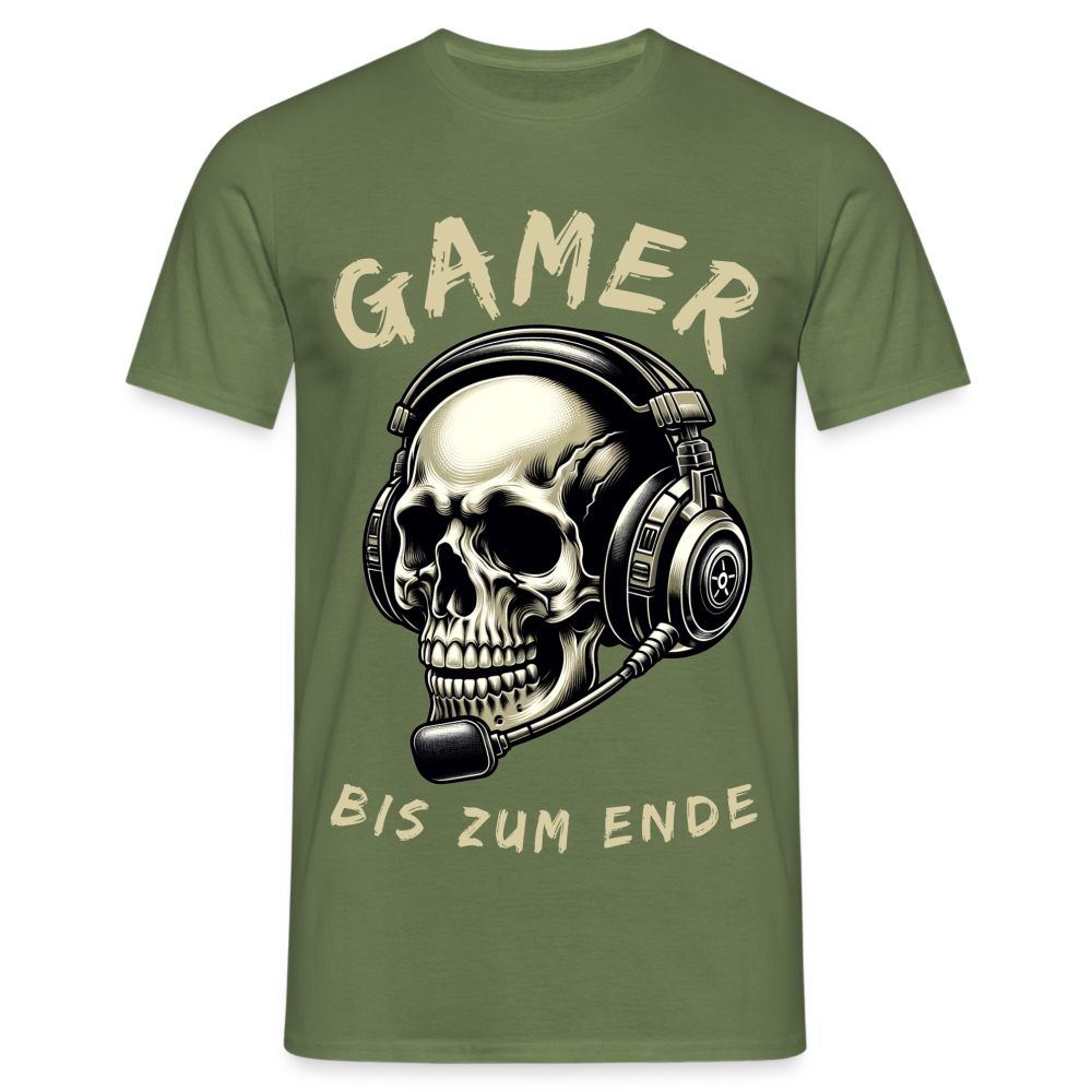 Gamer bis zum Ende Herren T-Shirt - Militärgrün