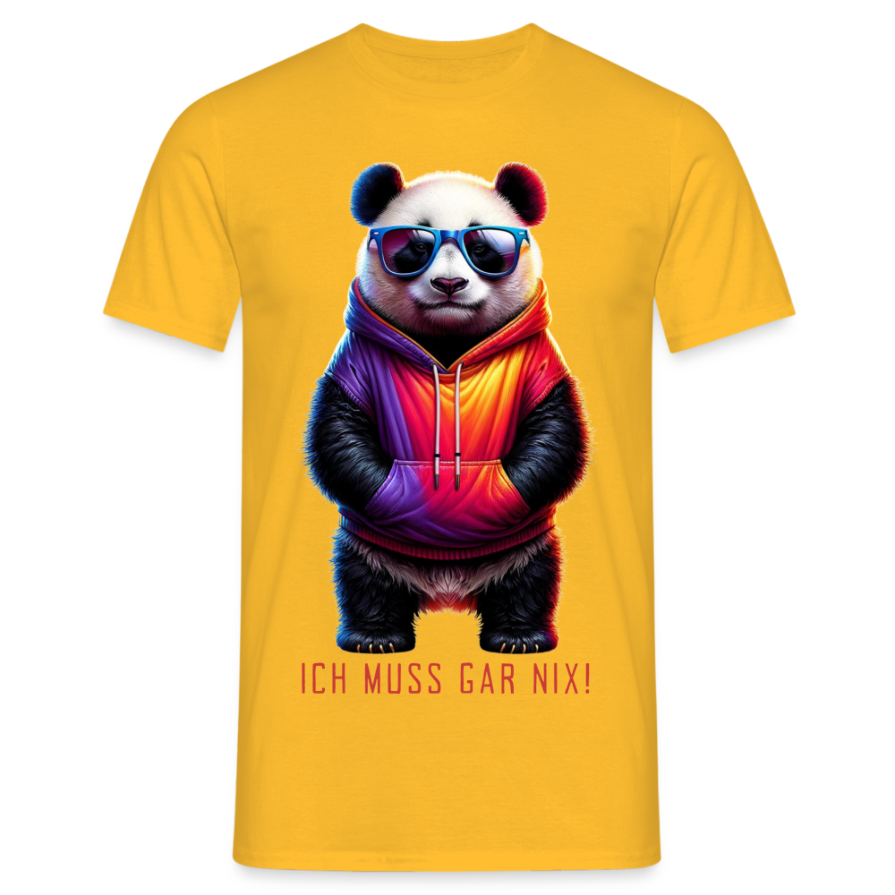 Ich muss gar nix! Panda Herren T-Shirt - Gelb