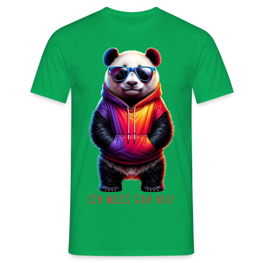 Ich muss gar nix! Panda Herren T-Shirt - Kelly Green