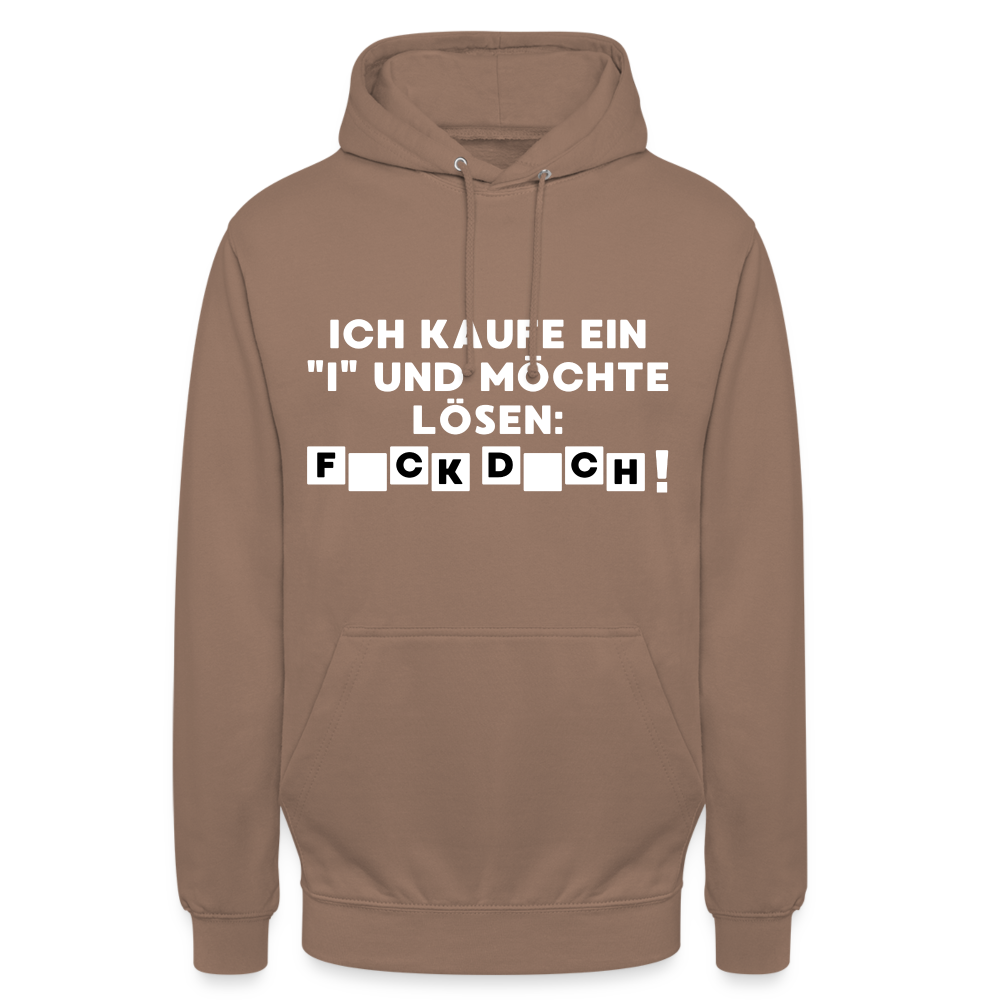 Ich kaufe ein "i" und möchte lösen: F*ck D*ch Unisex Hoodie - Mokka