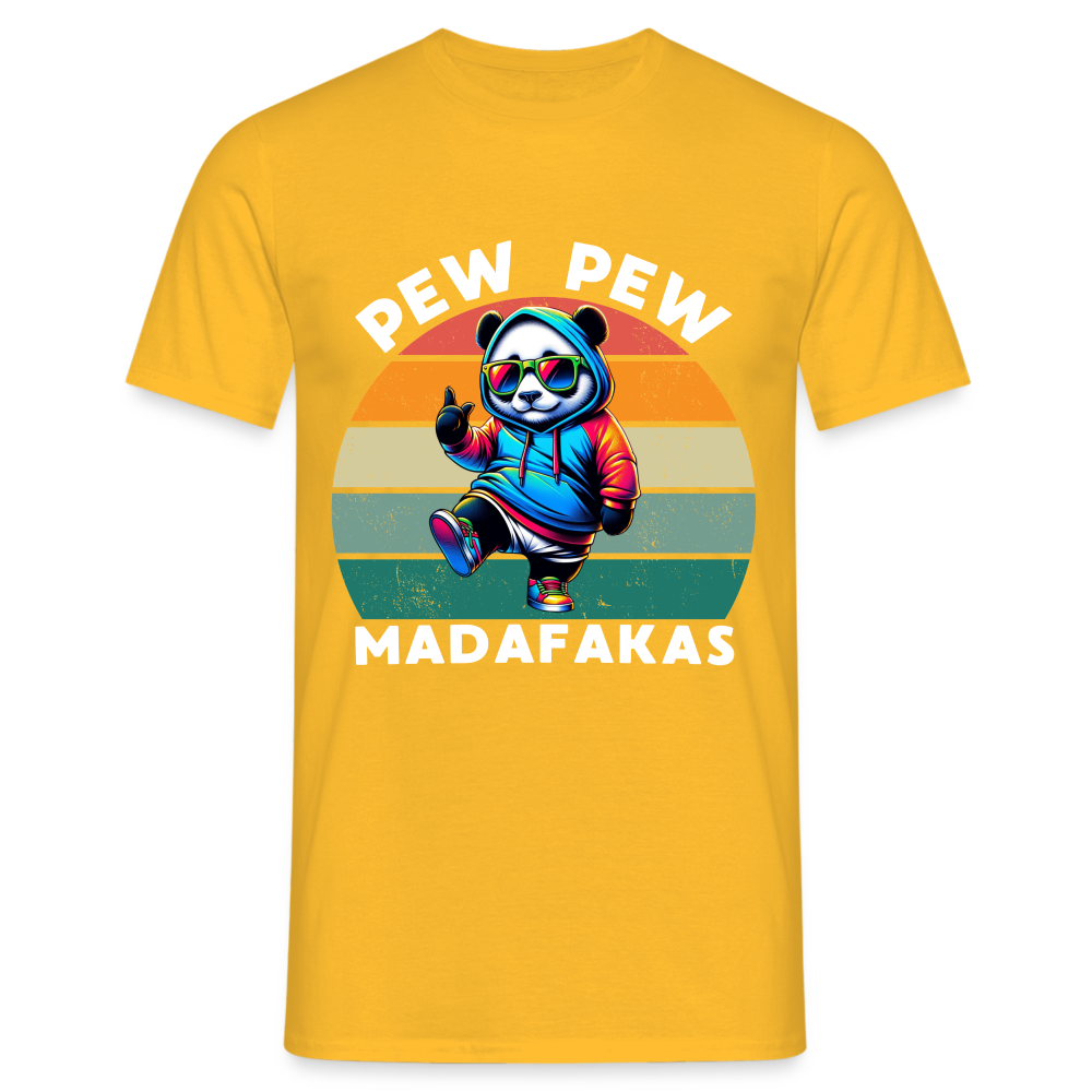 PEW PEW Madafakas Herren T-Shirt - Gelb