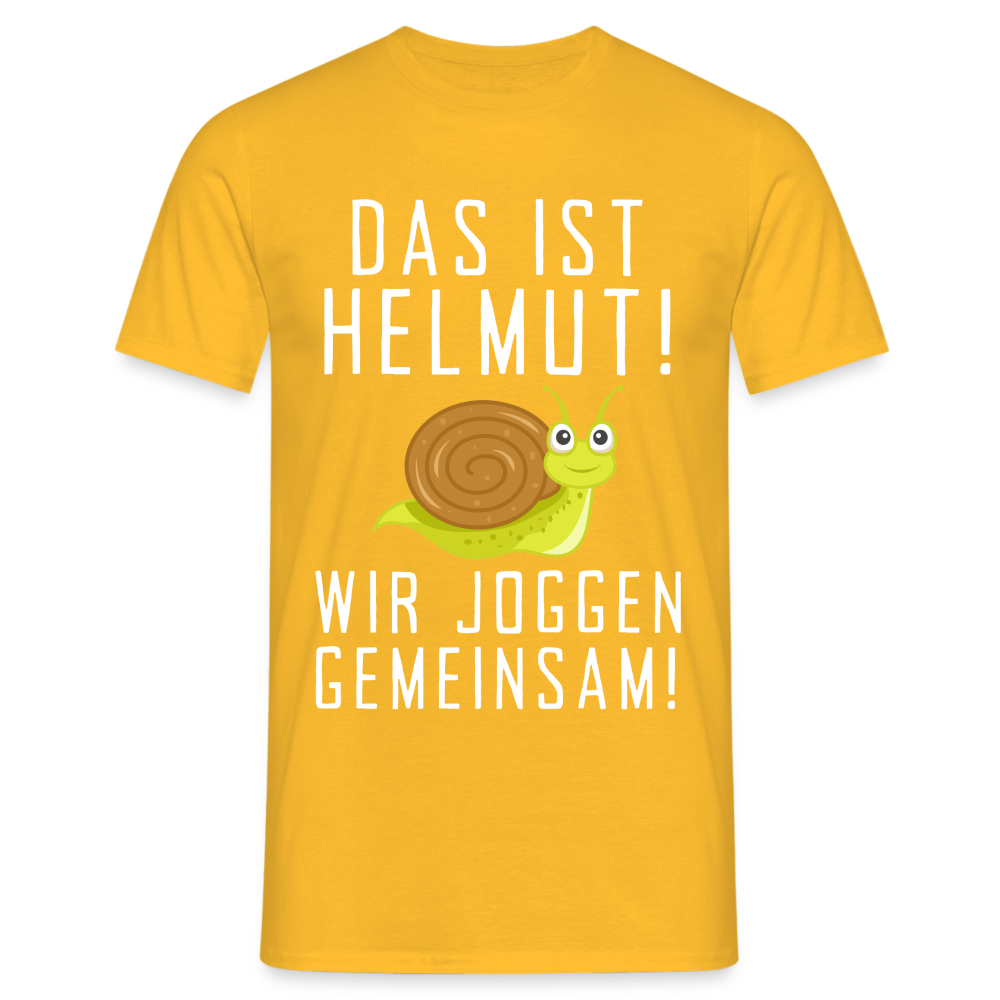 Das ist Helmut! Wir Joggen gemeinsam! Herren T-Shirt - Gelb