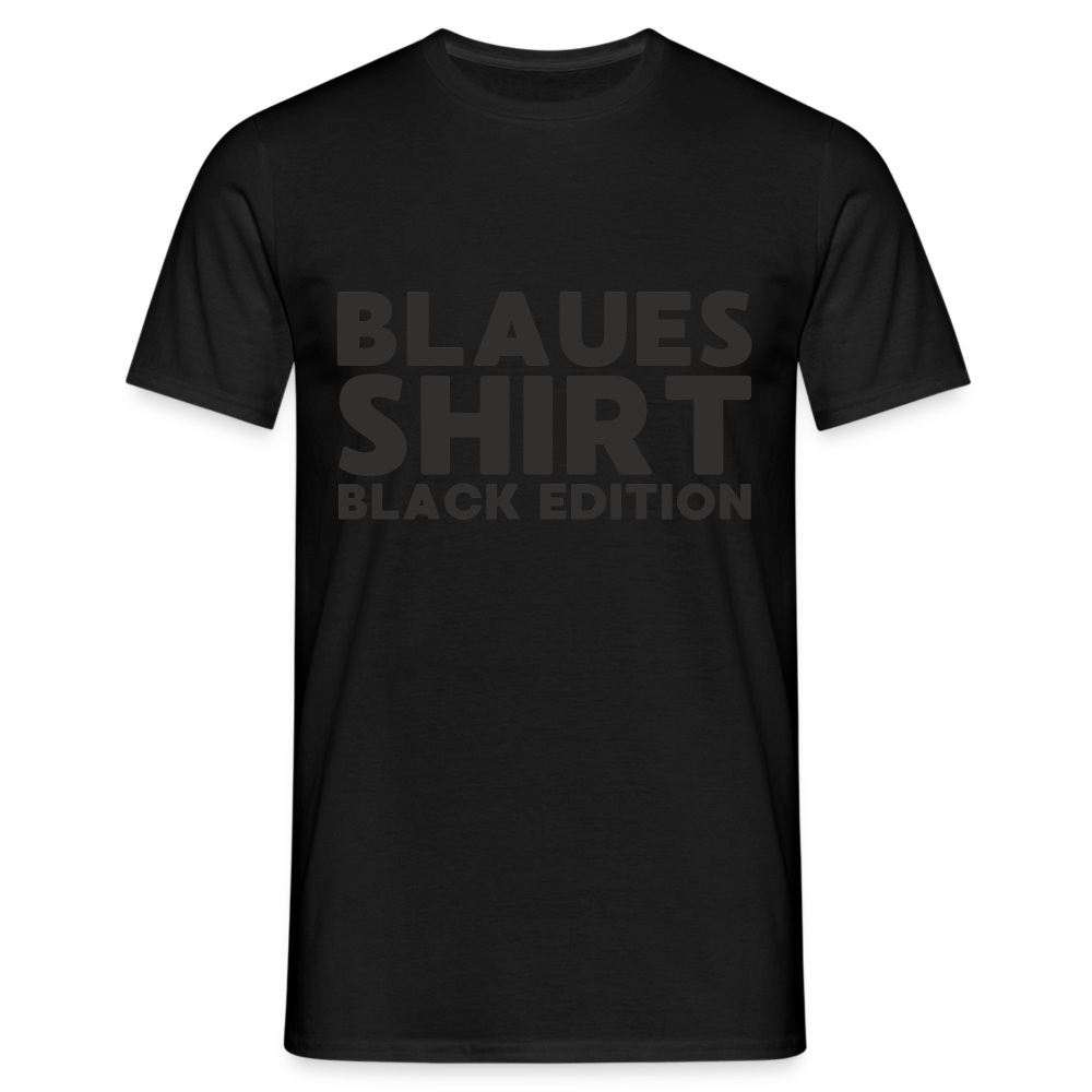 Blaues Shirt Black Edition Herren T-Shirt - Schwarz