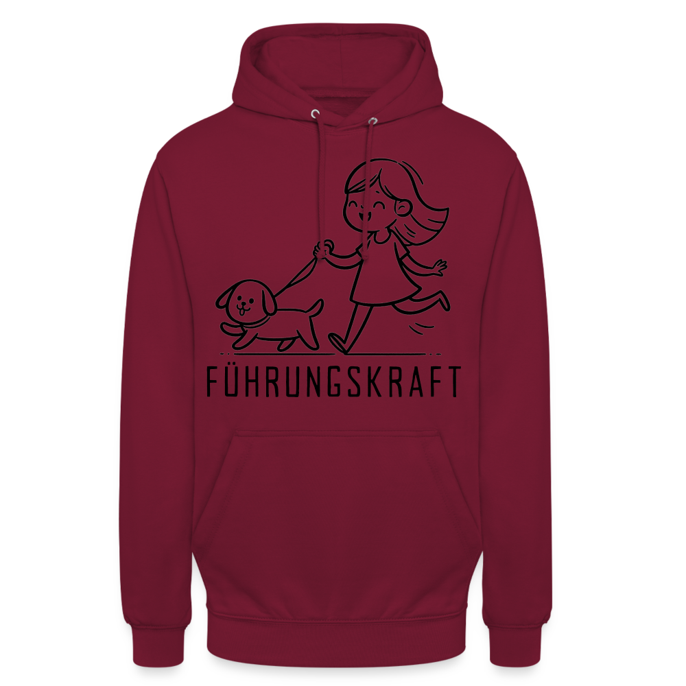 Führungskraft Mädchen Hund Gassi Unisex Hoodie - Bordeaux