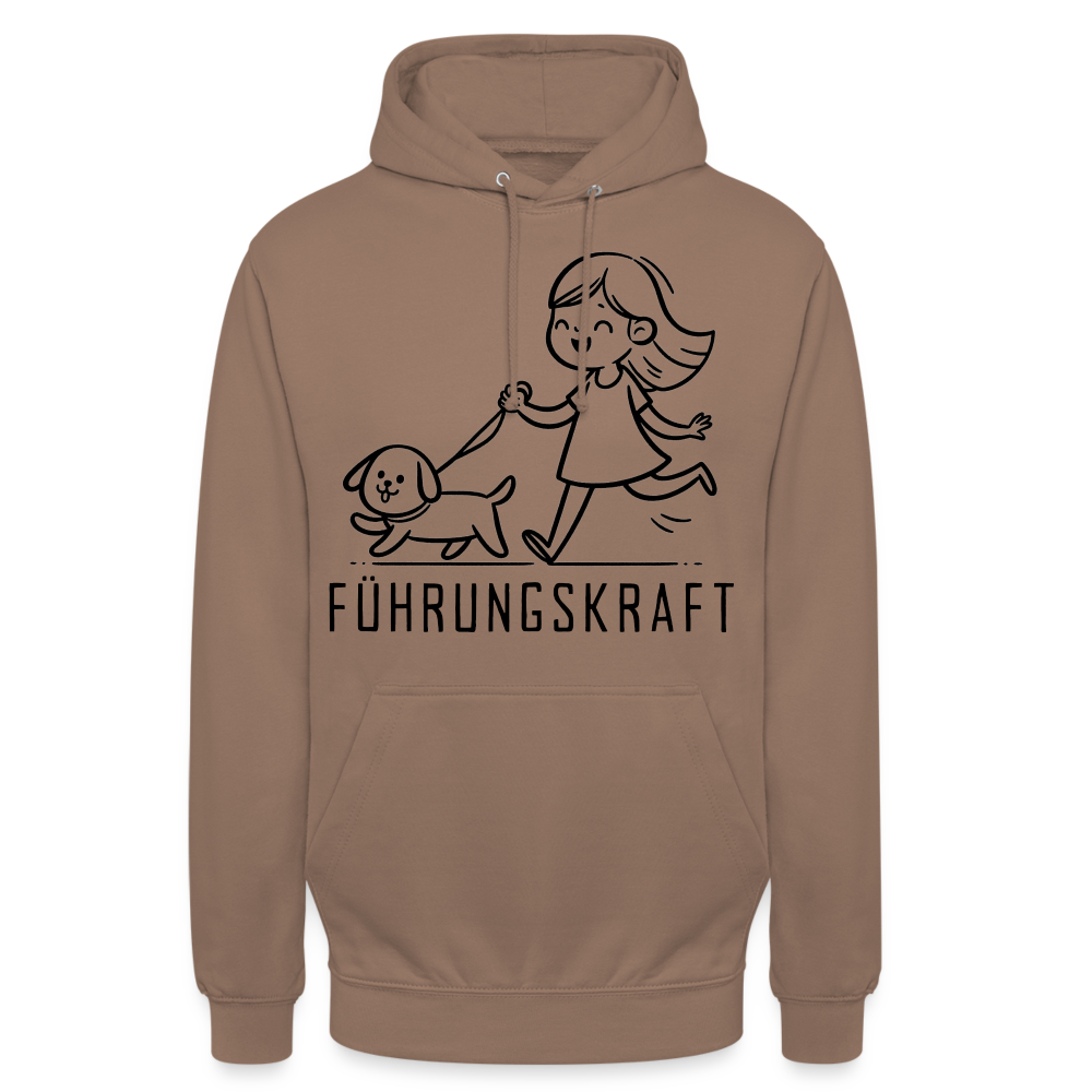 Führungskraft Mädchen Hund Gassi Unisex Hoodie - Mokka