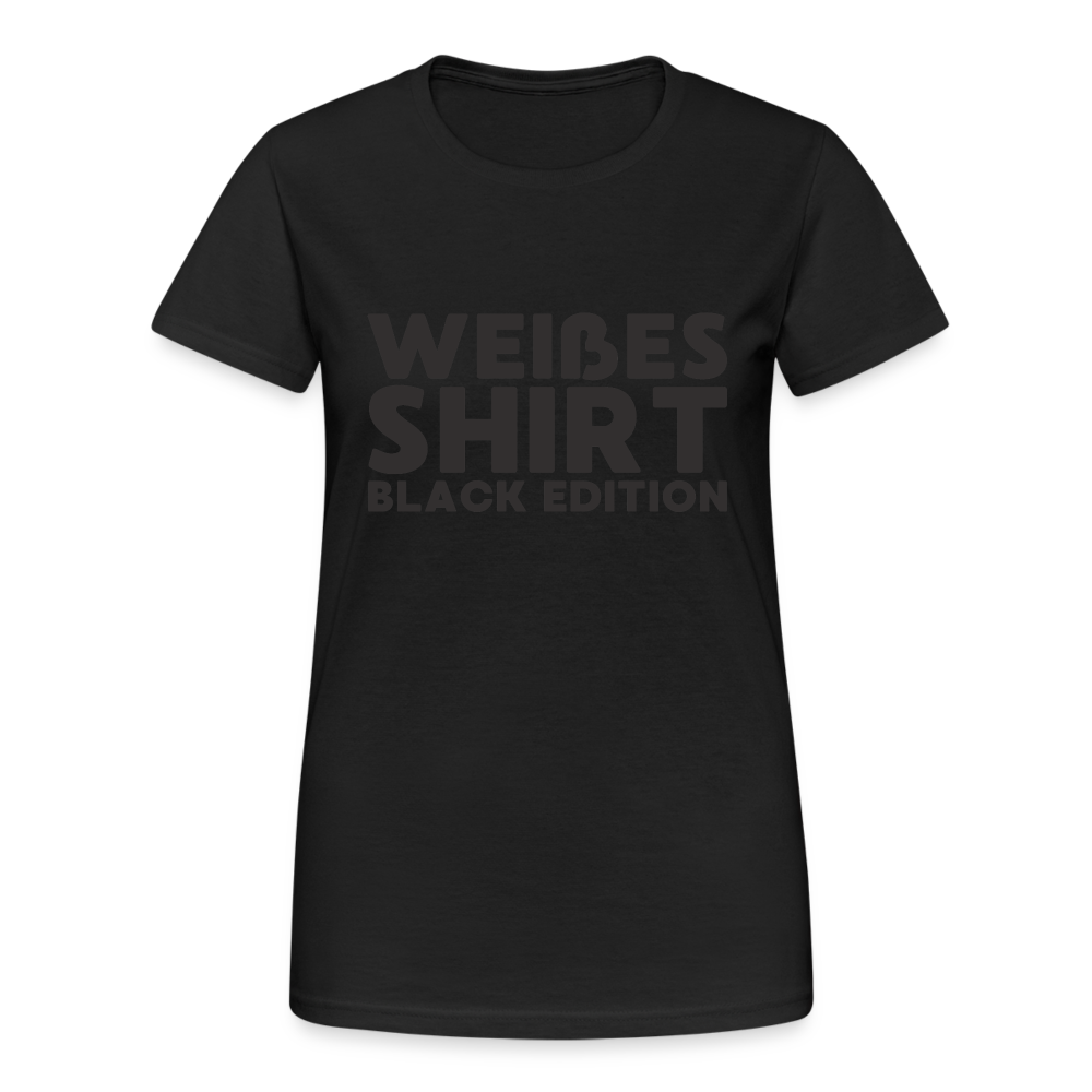 Weißes Shirt Black Edition Damen T-Shirt - Schwarz