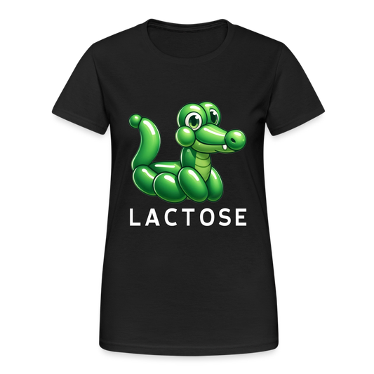 Lactose Krokodil Damen T-Shirt - Schwarz
