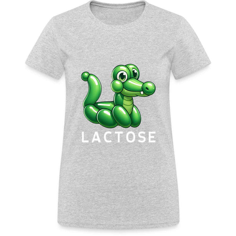 Lactose Krokodil Damen T-Shirt - Grau meliert