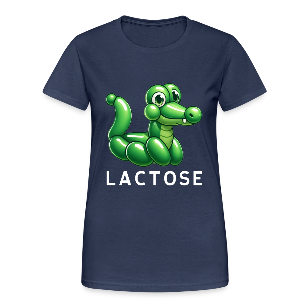 Lactose Krokodil Damen T-Shirt - Navy
