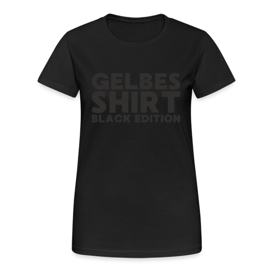 Gelbes Shirt Black Edition Damen T-Shirt - Schwarz