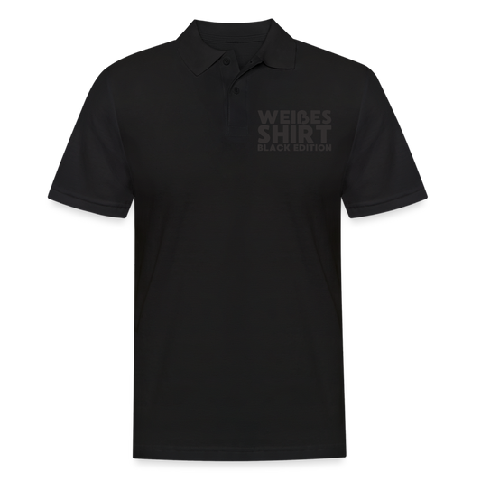 Weißes Shirt Black Edition Herren Poloshirt - Schwarz
