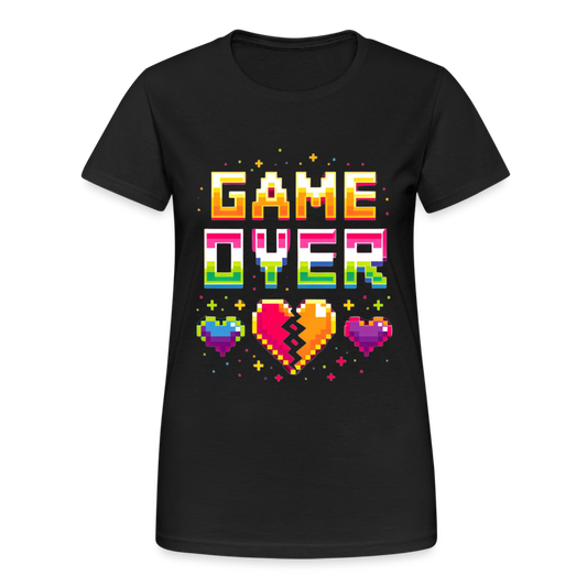 Game Over Retro Pixel Damen T-Shirt - Schwarz