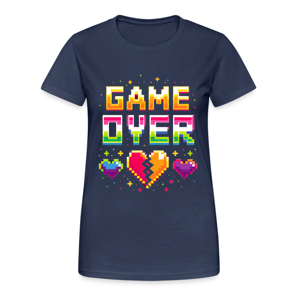 Game Over Retro Pixel Damen T-Shirt - Navy