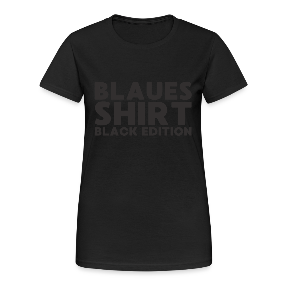 Blaues Shirt Black Edition Damen T-Shirt - Schwarz