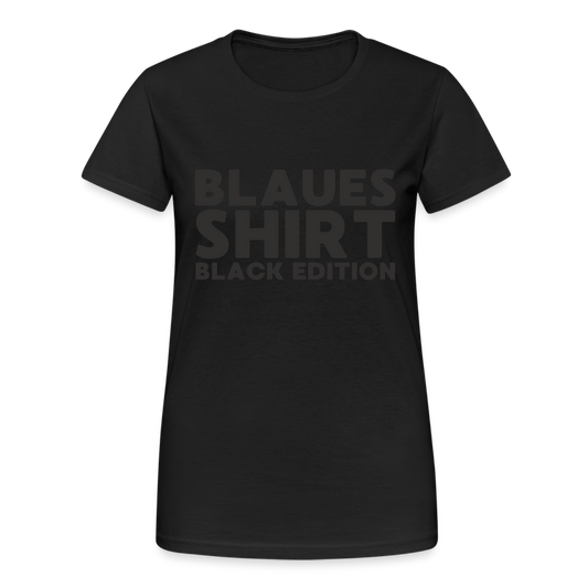Blaues Shirt Black Edition Damen T-Shirt - Schwarz
