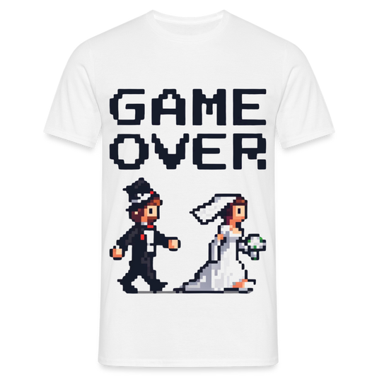 Game Over Wedding Retro Pixel Herren T-Shirt - weiß
